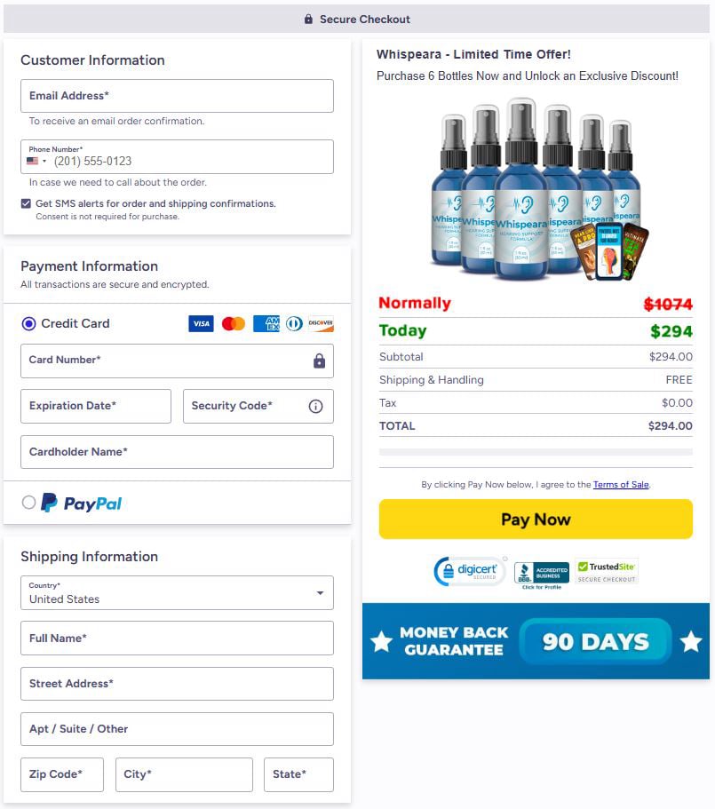 whispeara-secure-checkout-page